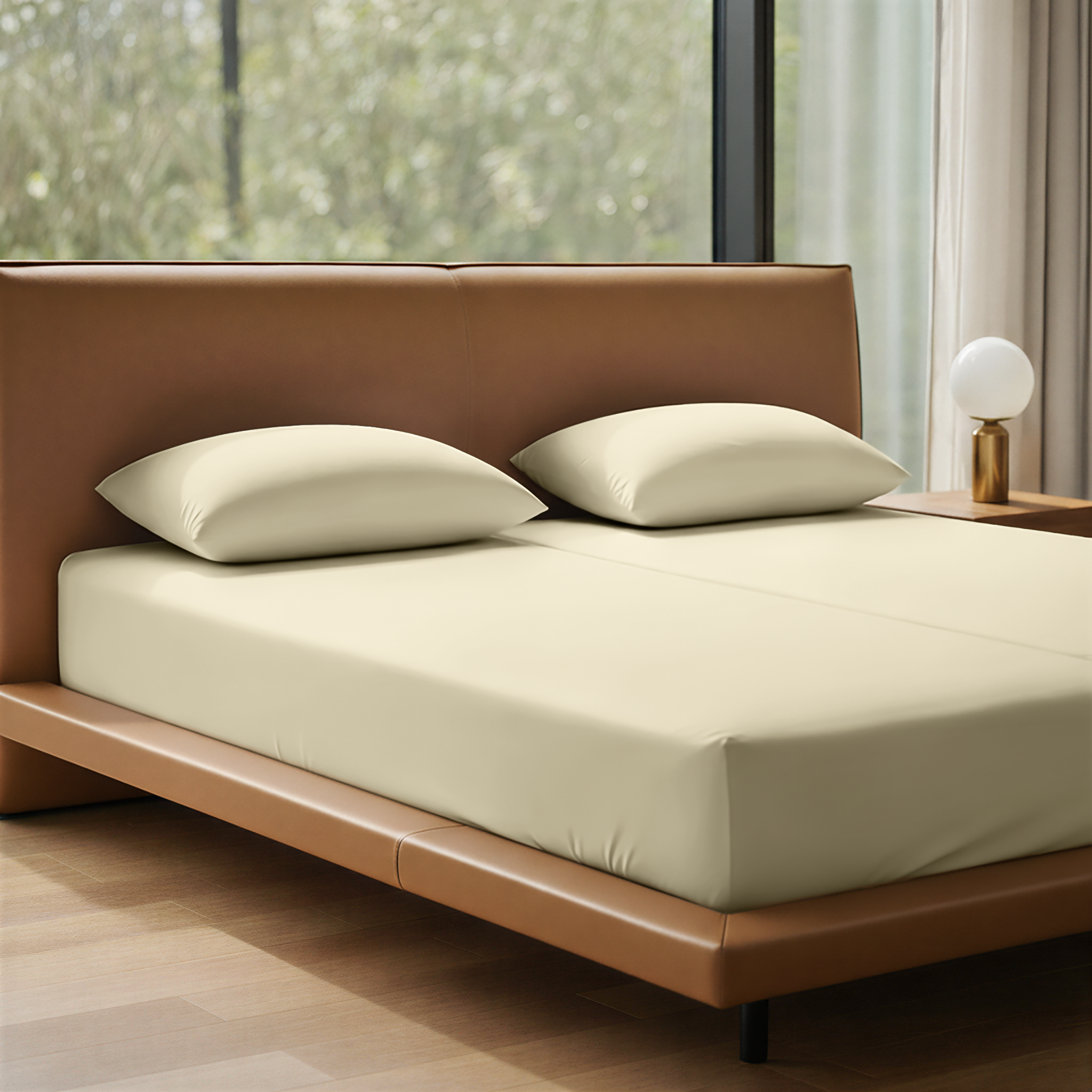 LLM Linens™ CloudLuxe Bamboo Cooling Sheet Set - Soft Ivory