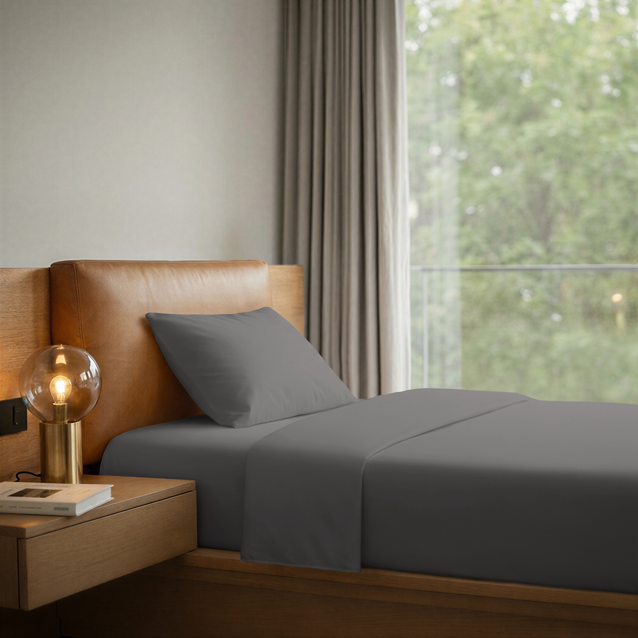 LLM Linens™ CloudLuxe Bamboo Cooling Sheet Set - Slate Gray