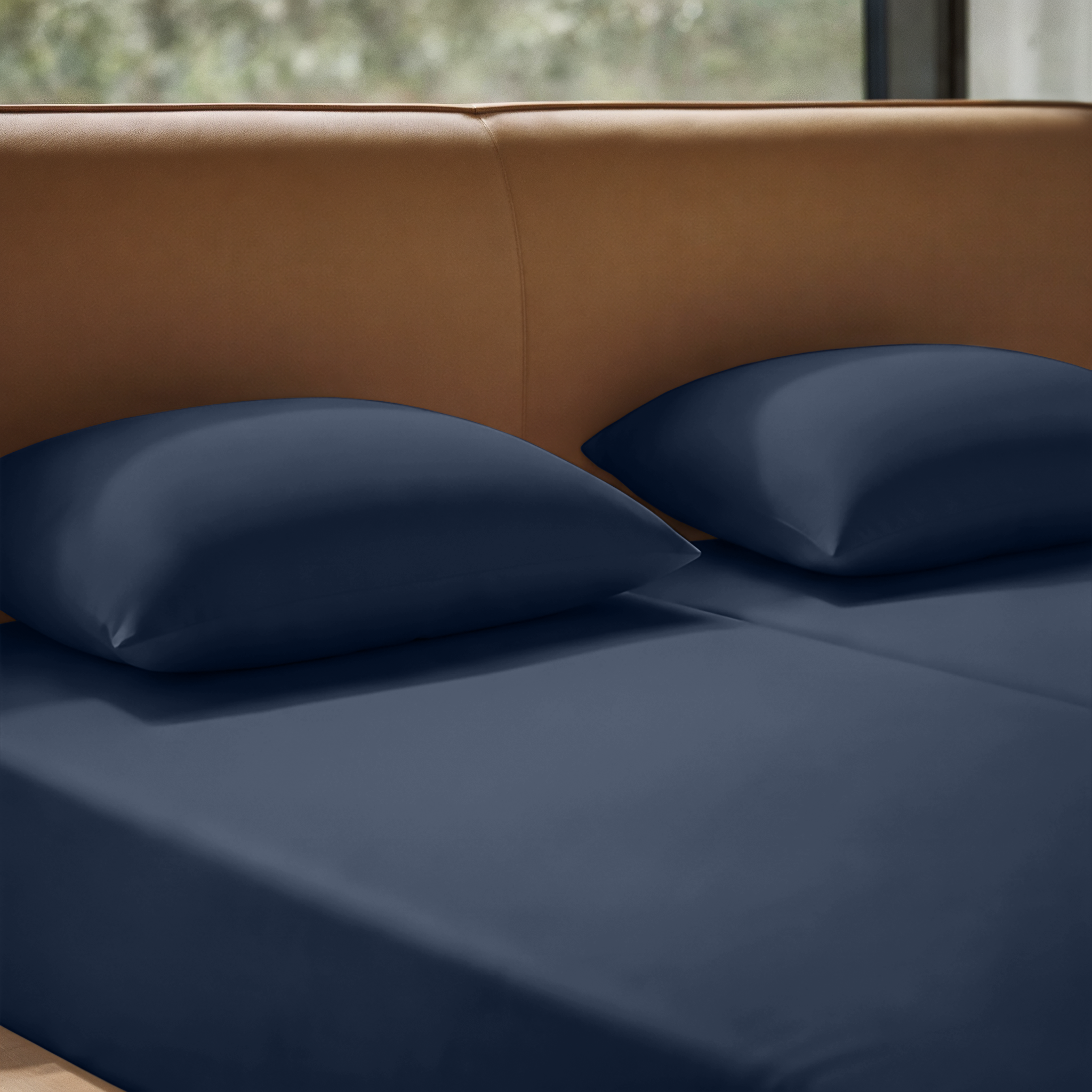 LLM Linens™ CloudLuxe Bamboo Cooling Sheet Set - Deep Navy