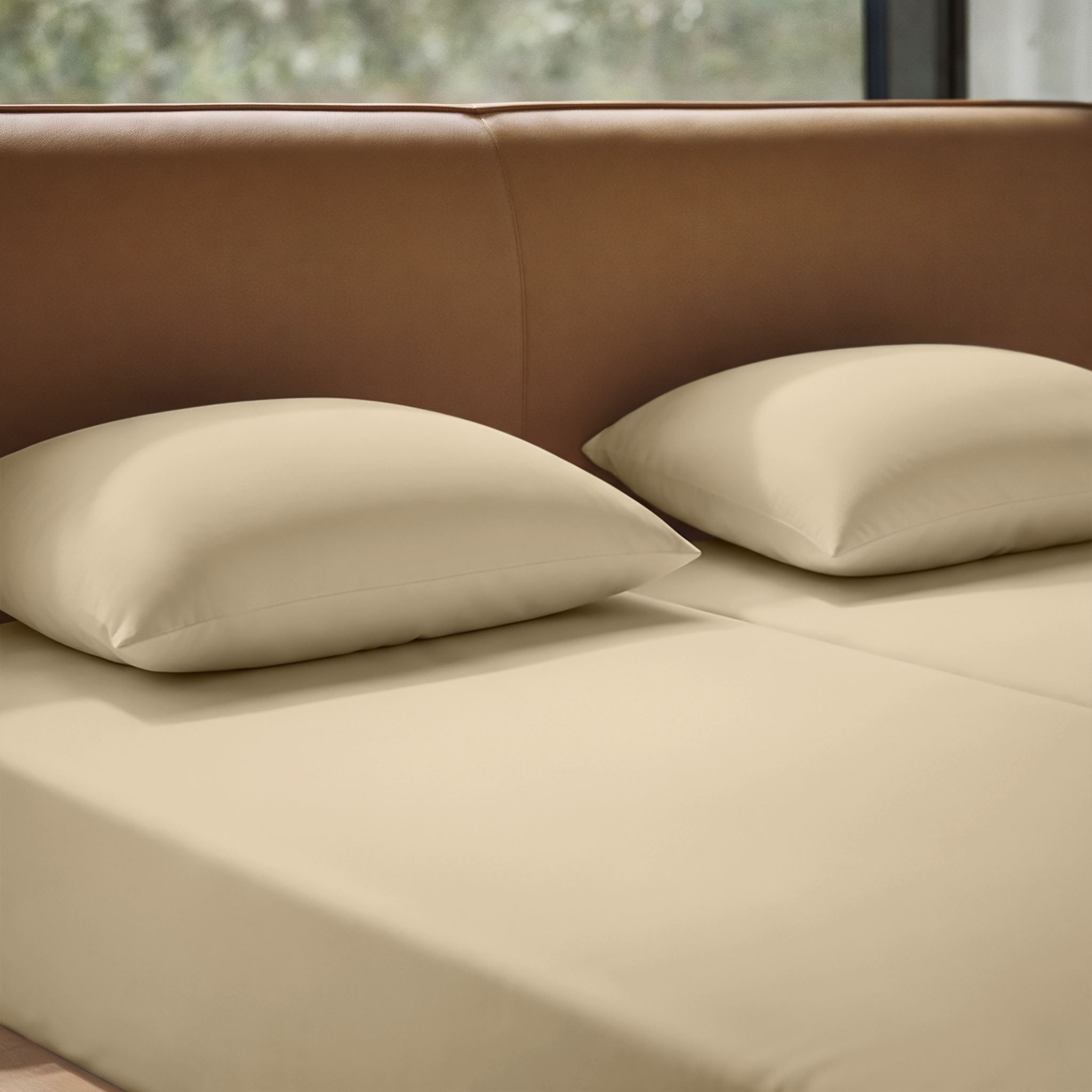 LLM Linens™ CloudLuxe Bamboo Cooling Sheet Set - Sand Beige