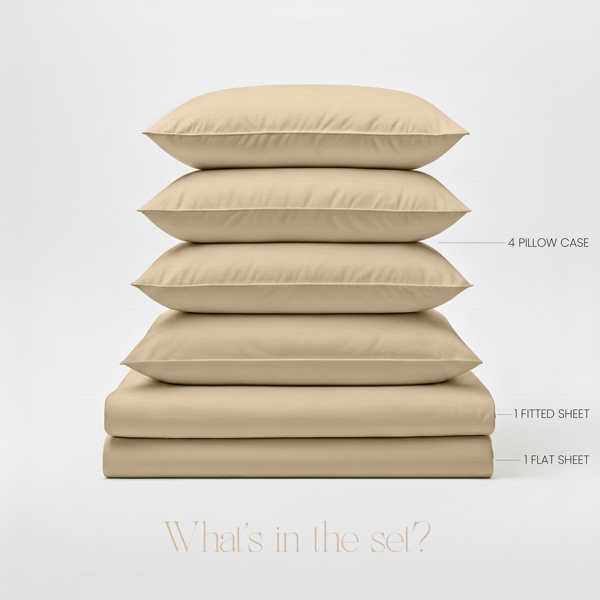 LLM Linens™ CloudLuxe Bamboo Cooling Sheet Set - Sand Beige