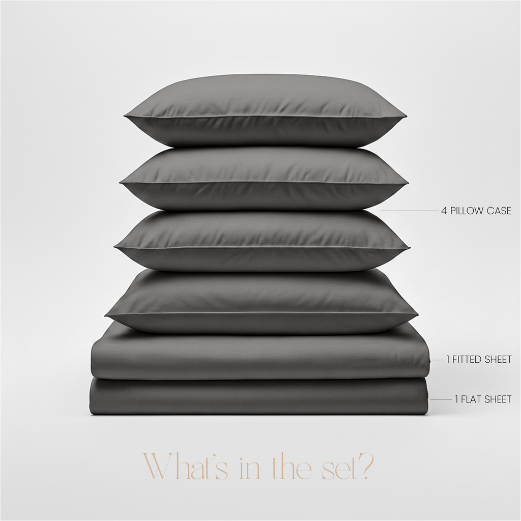 LLM Linens™ CloudLuxe Bamboo Cooling Sheet Set - Slate Gray