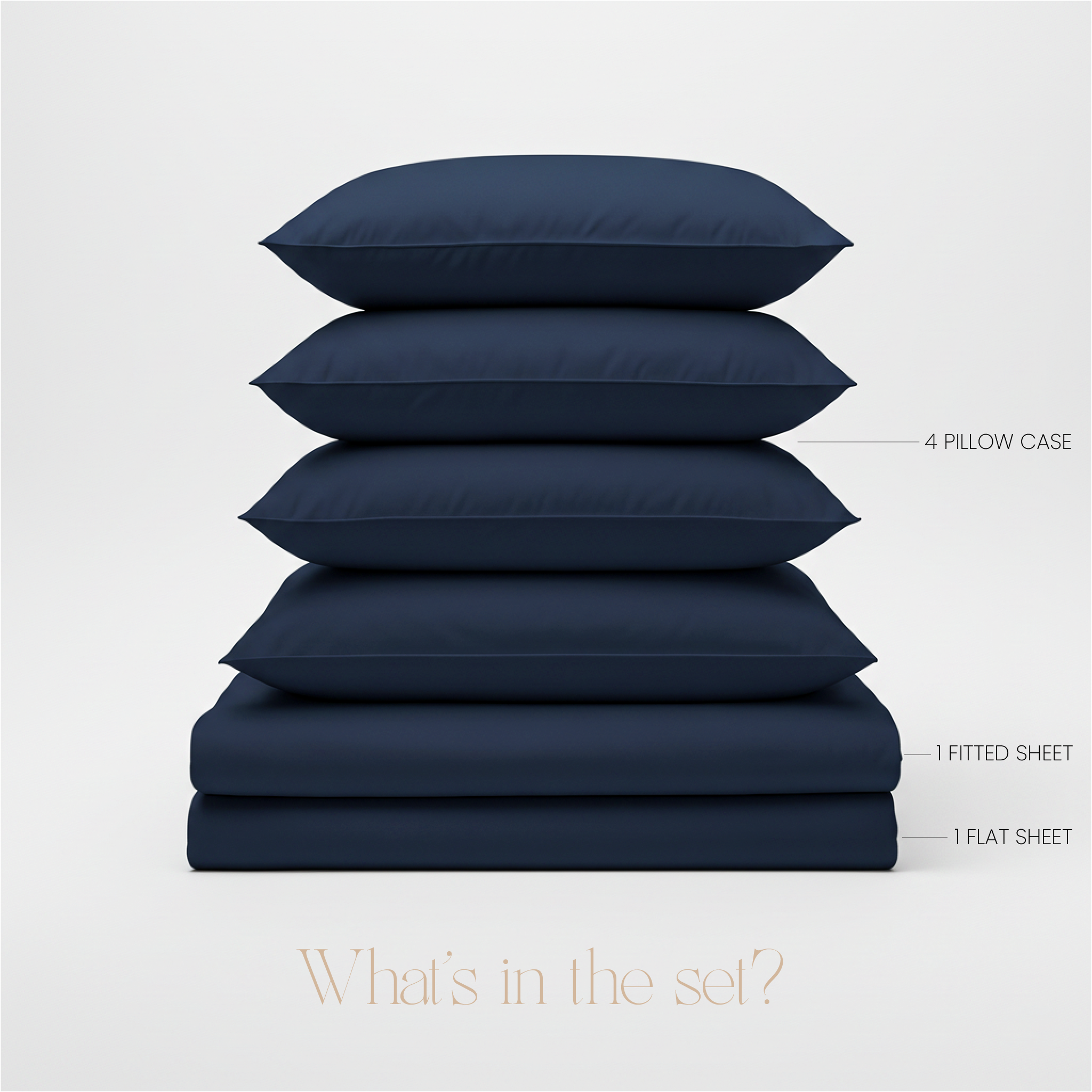 LLM Linens™ CloudLuxe Bamboo Cooling Sheet Set - Deep Navy