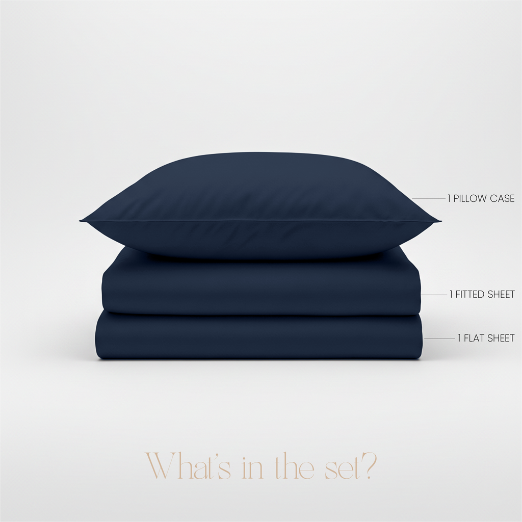 LLM Linens™ CloudLuxe Bamboo Cooling Sheet Set - Deep Navy