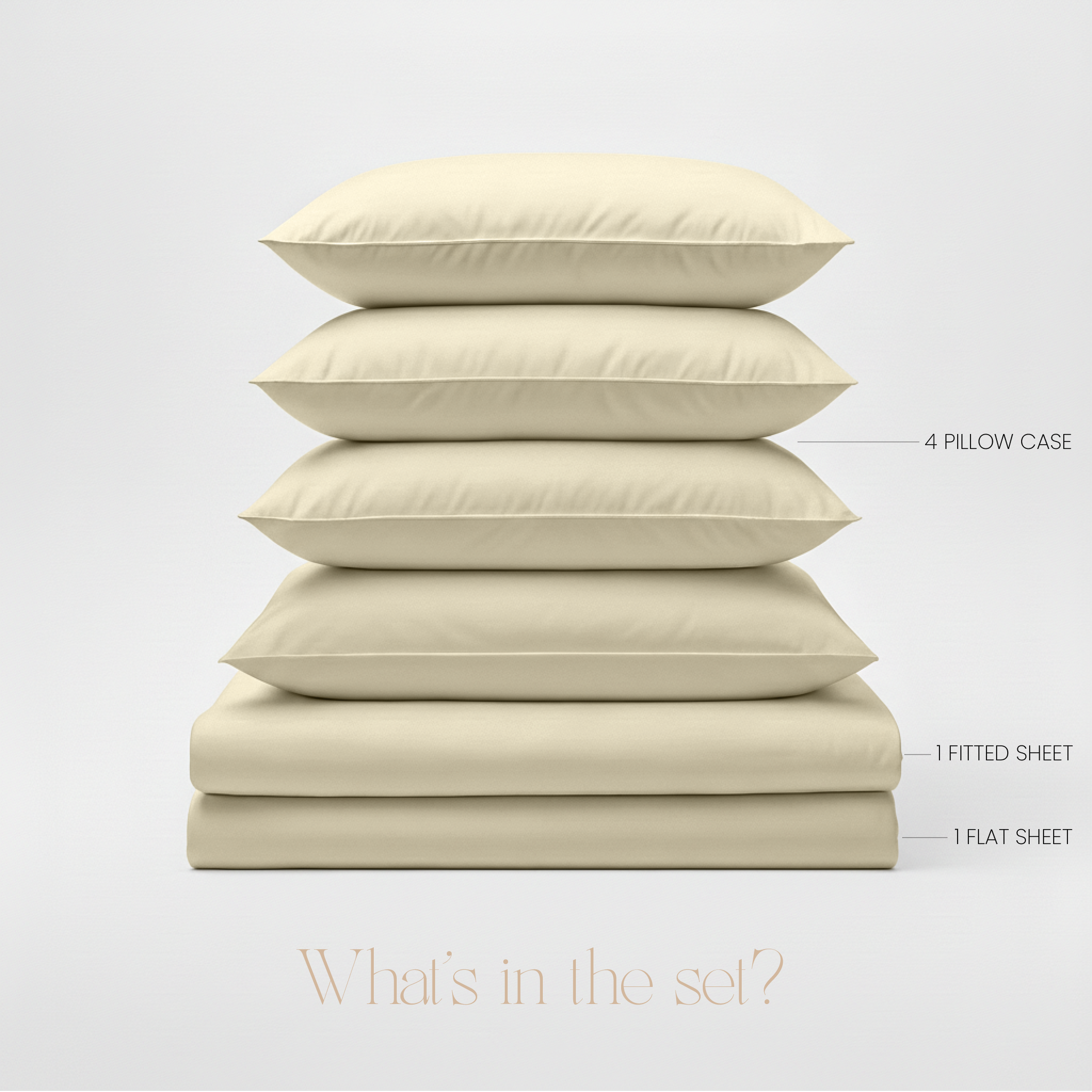 LLM Linens™ CloudLuxe Bamboo Cooling Sheet Set - Soft Ivory